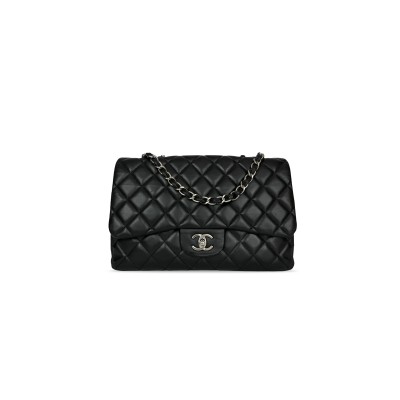 CHANEL CLASSIC SINGLE FLAP JUMBO BLACK 1129689 (30*19.5*10cm)